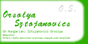 orsolya sztojanovics business card
